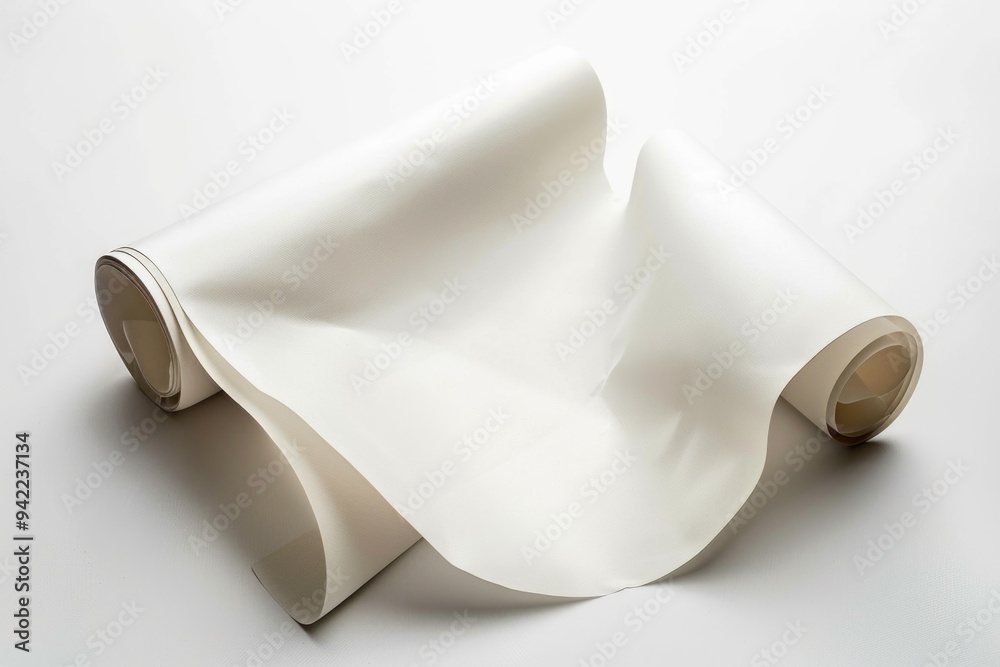 Poster a roll of paper sitting on a table, great for use in office or school settings