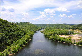 Looking out over the Northfork River in Salesville, Arkansas 