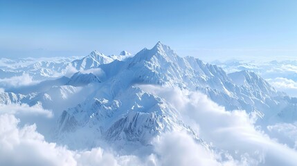 Obraz premium A photo of a majestic mountain range with its peaks covered in snow
