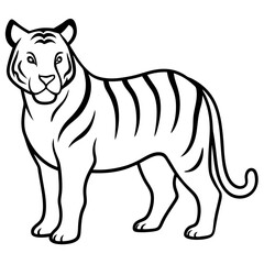 cartoon tiger cartoon line art