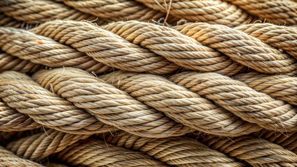 Fototapeta premium Thick Coiled Rope Texture, Close-Up of Natural Fiber Twine