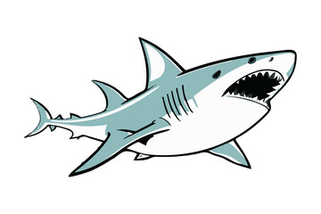 A shark on a transparent background. Vector illustration.