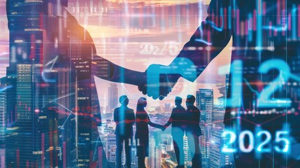 Naklejka premium Business Deal and Growth in 2025