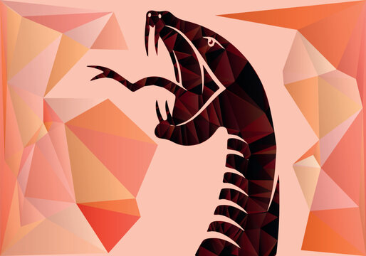 low poly modern triangular wild snake abstract polygon background