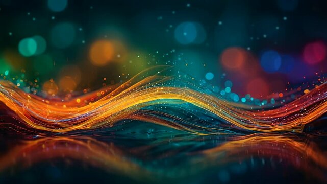 Colorful abstract background with futuristic slow motion energy flow effect with blur background.4K