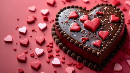 Heart-shaped mousse cake for Valentine's Day.