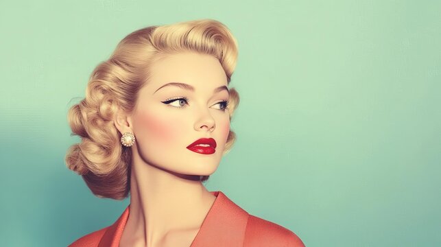 1940s Hollywood glamour shot with soft focus and film grain, timeless beauty, vintage style