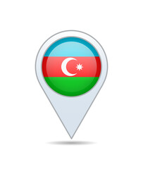 Obraz premium Azerbaijan - flag pin for map. Vector illustration.