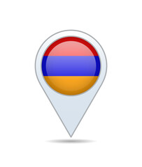 Armenia - flag pin for map. Vector illustration.