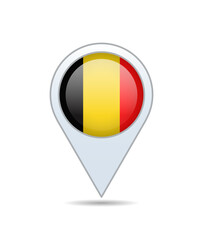 Fototapeta premium Belgium - flag pin for map. Vector illustration.