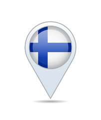 Finland - flag pin for map. Vector illustration.