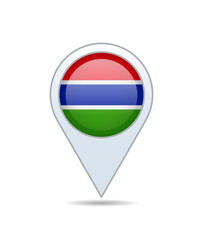 Gambia - flag pin for map. Vector illustration.