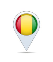Guinea - flag pin for map. Vector illustration.