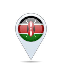 Obraz premium Kenya - flag pin for map. Vector illustration.