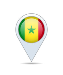 Senegal - flag pin for map. Vector illustration.