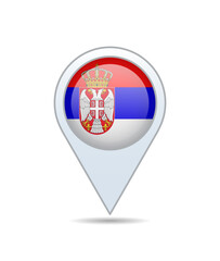 Serbia - flag pin for map. Vector illustration.