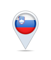Slovenia - flag pin for map. Vector illustration.
