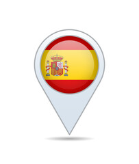 Spain - flag pin for map. Vector illustration.