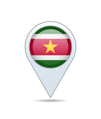 Fototapeta premium Suriname - flag pin for map. Vector illustration.