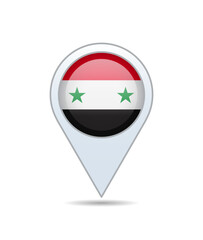 Syria - flag pin for map. Vector illustration.