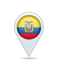 Ecuador - flag pin for map. Vector illustration.
