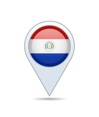Paraguay - flag pin for map. Vector illustration.