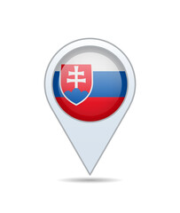 Slovakia - flag pin for map. Vector illustration.