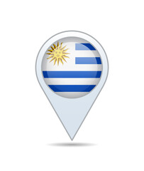 Uruguay - flag pin for map. Vector illustration.