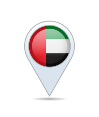 Naklejka premium United Arab Emirates - flag pin for map. Vector illustration.