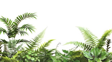Fototapeta premium Green Lush Foliage on White Background