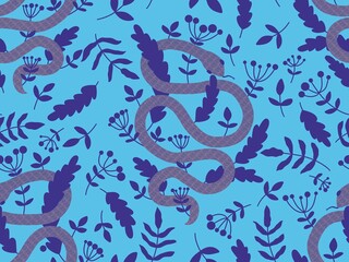 Obraz premium Cartoon animals seamless snake pattern for wrapping and kids new 2025 year