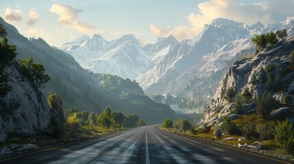 Mountain road outdoors highway.