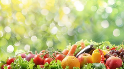 Fresh and Colorful Vegetables and Fruits