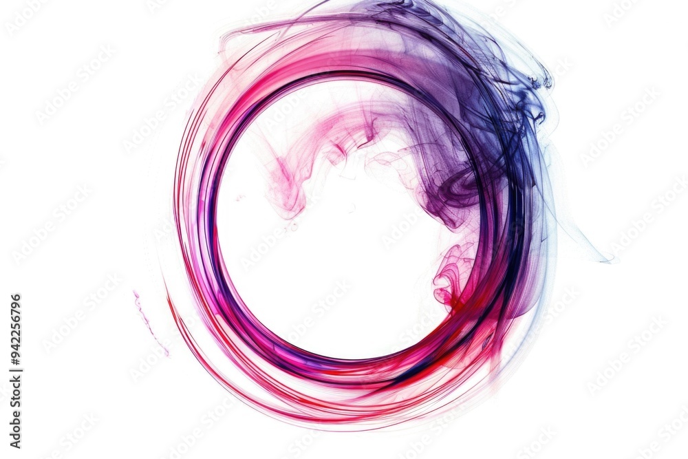 Poster a circular shape of smoke on a white background