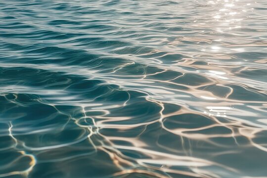 Ethereal Water Texture with Gentle Ripples and Sparkling Light Effects on Transparent Background
