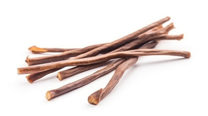 A Close-Up View of Aromatic Vanilla Pods, Showcasing Their Rich Texture and Natural Brown Hue