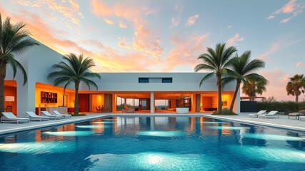 Modernes Architekturtraumhaus mit Pool