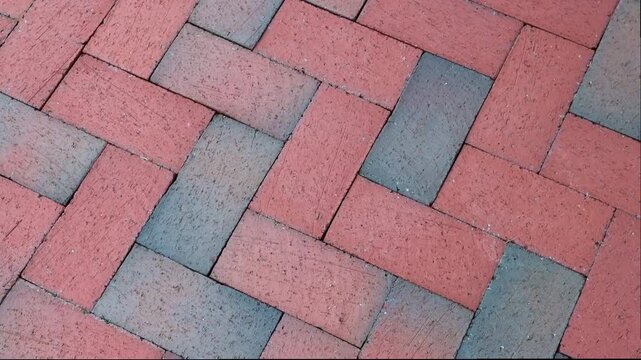 red brick  herring bone pavers.