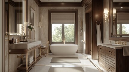 Bathroom Interior design in the transitional style.