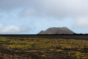 Paisaje volcánico en la isla de Lanzarote