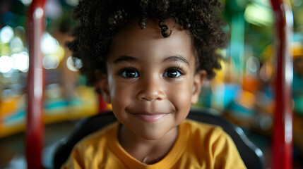 Child Riding Mini Train The Park Child