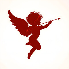 Fototapeta premium Cupid silhouette vector illustration
