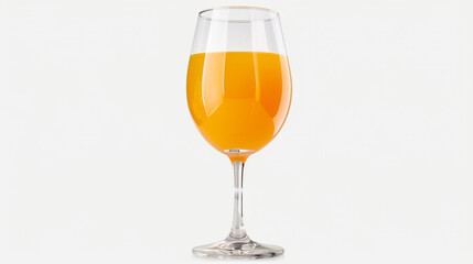 Glass of Fresh Orange Juice on a Clean White Background for a Vibrant and Refreshing Look