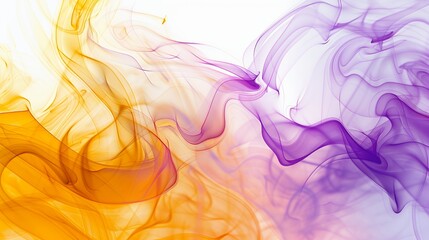 Abstract flowing smoke in orange and purple hues creating a dynamic visual effect.