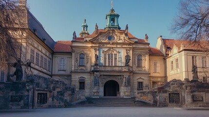 Fototapeta premium Old library in the Prague