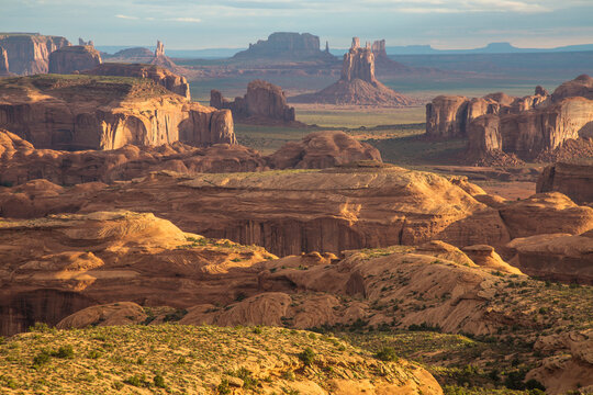 USA, Utah, Monument Valley Navajo Tribal Park. Landscape with eroded formations. 
