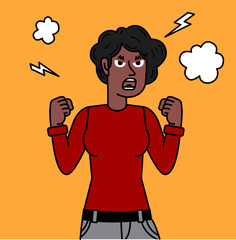 frustrated and angry black businesswoman.eps