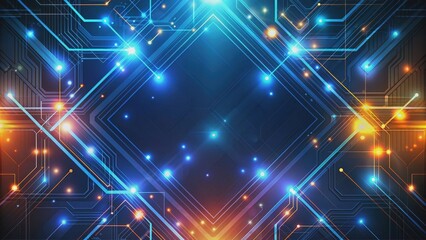 Fototapeta premium Abstract tech circuit design background with glowing lines and geometric shapes, technology, circuit, digital