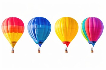 Obraz premium Hot air balloons soaring in the clear blue sky, a beautiful sight to behold