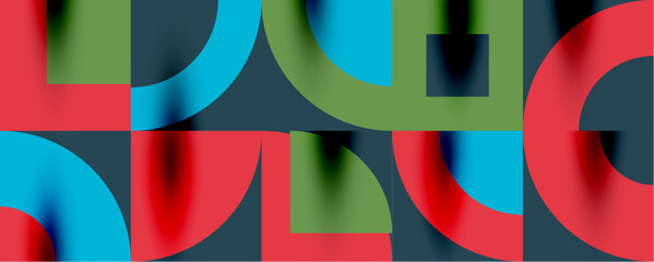 Neo memphis geometric pattern with circles, squares. Pop art abstract background for covers, banners, flyers and posters and other templates